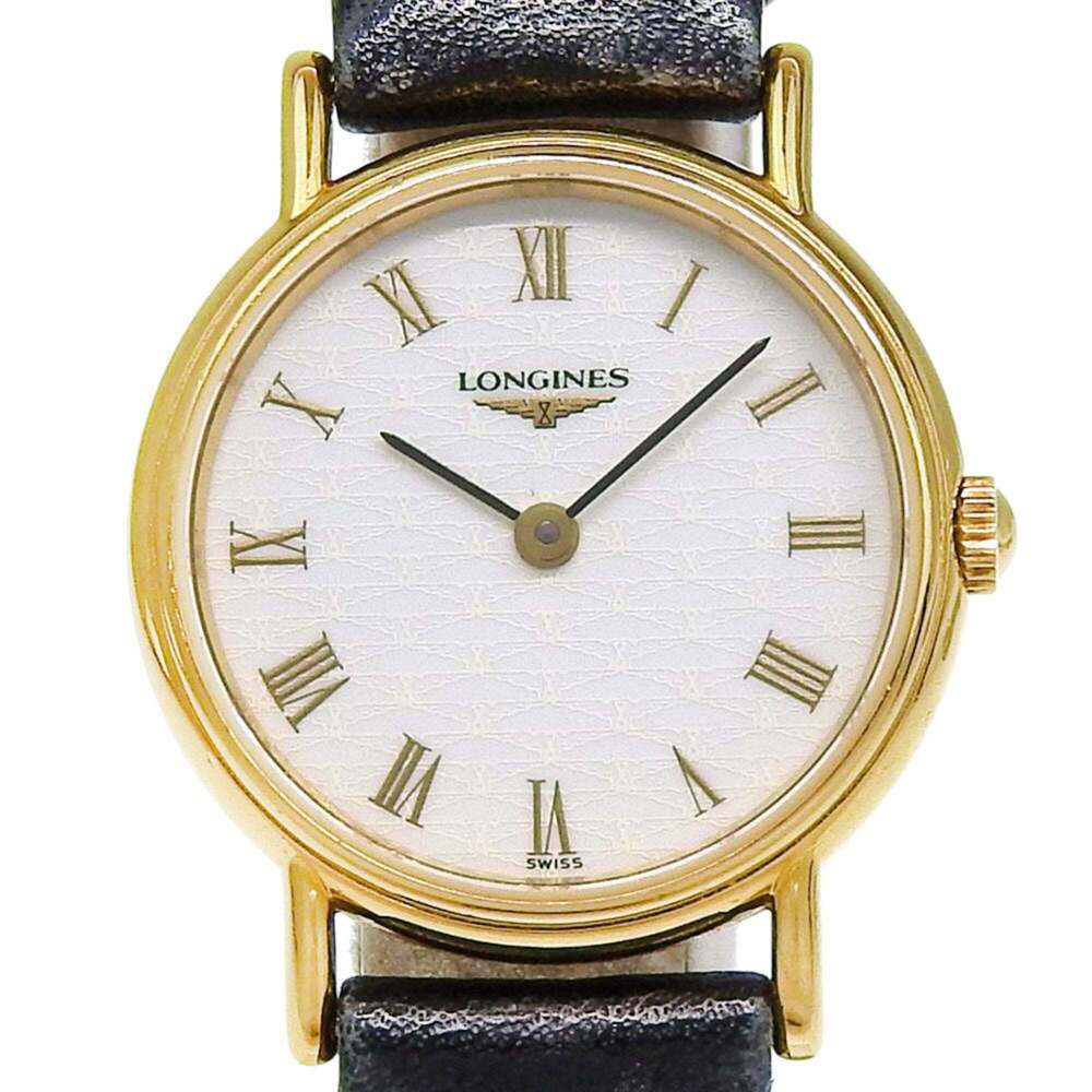 Longines L4 137 2 White Dial, Hands, GP Leather Strap, Quartz Movement, Appro...